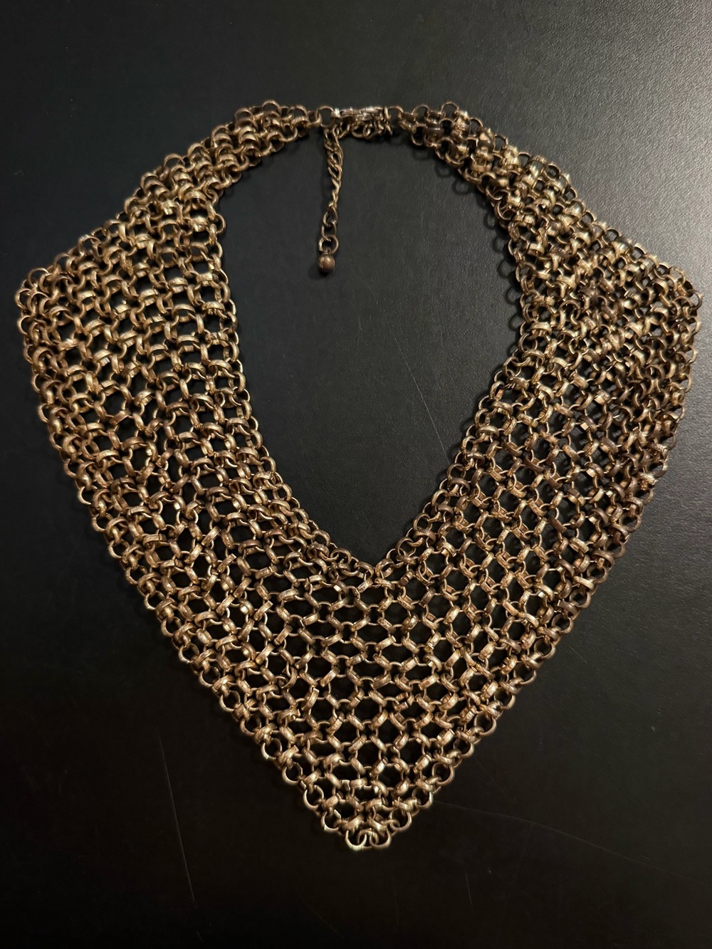 Vintage/Y2K Metallic Liquid Chainmail Bandana Choker Necklace